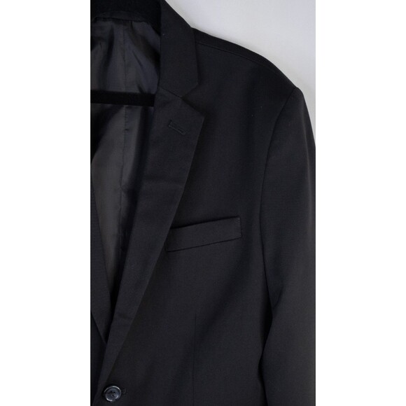 Calvin Klein 2-Pcs Solid Black Jacket Sz Husky 12 Pants 28X15 Poly Blend EUC - Picture 4 of 16